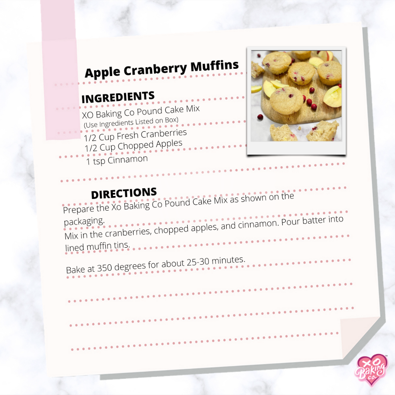 Apple Cranberry Muffins Recipe by XO Baking CO