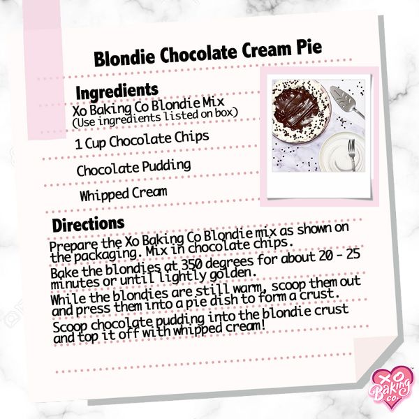Blondie Chocolate Cream Pie Recipe