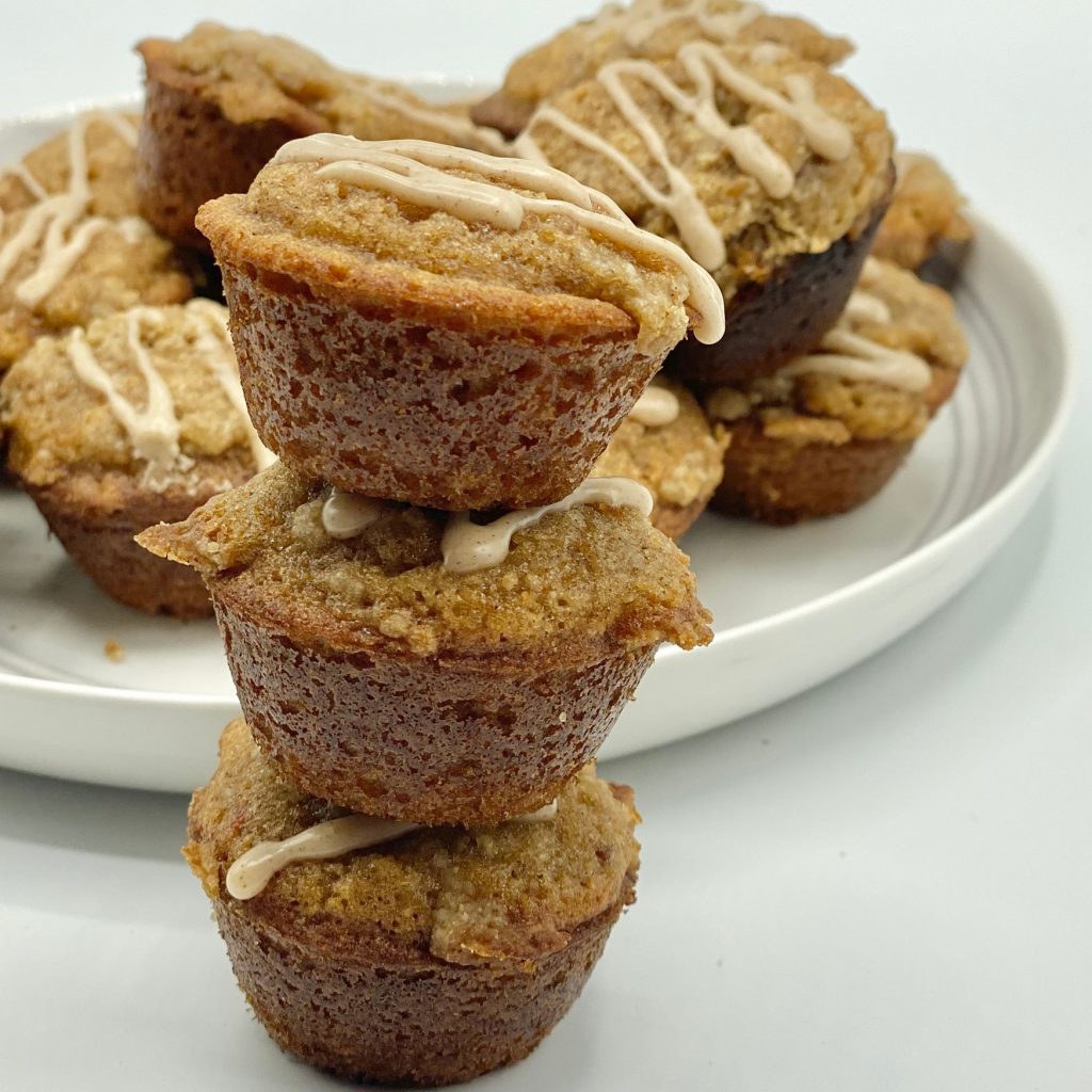 Carrot Cake Crumb Bites Stacked on Top of Each Other
