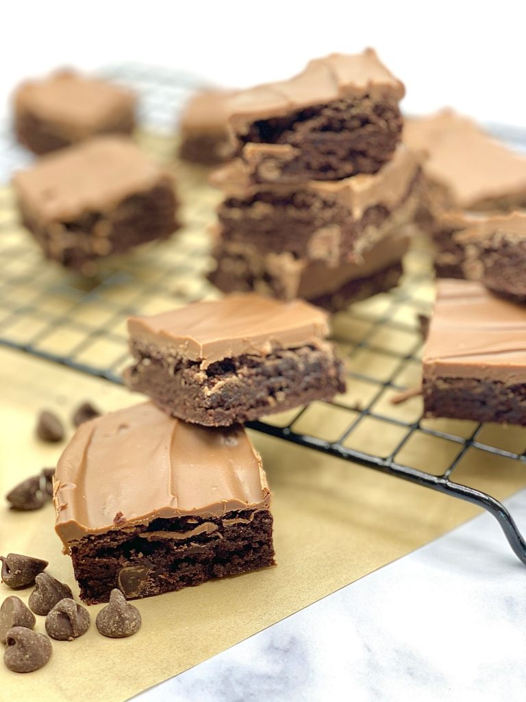 Chocolate Peanut Butter Brownies Laid on a Tray