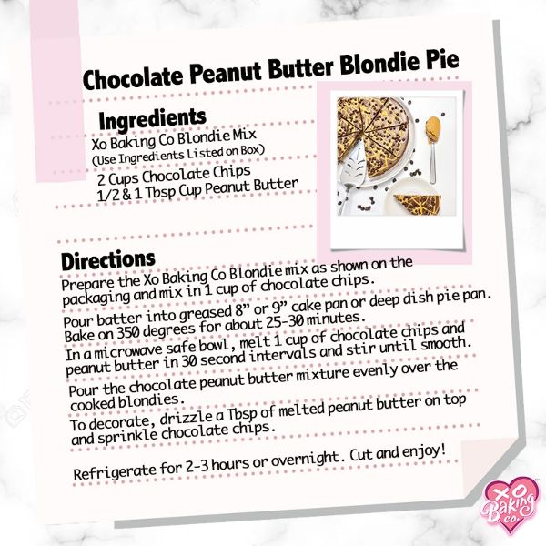Chocolate Peanut Blondie Pie Recipe by XO Baking Co