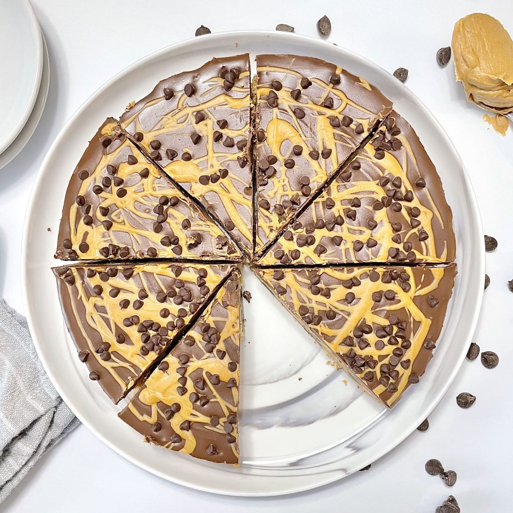 Chocolate Peanut Blondie Pie Without a Slice