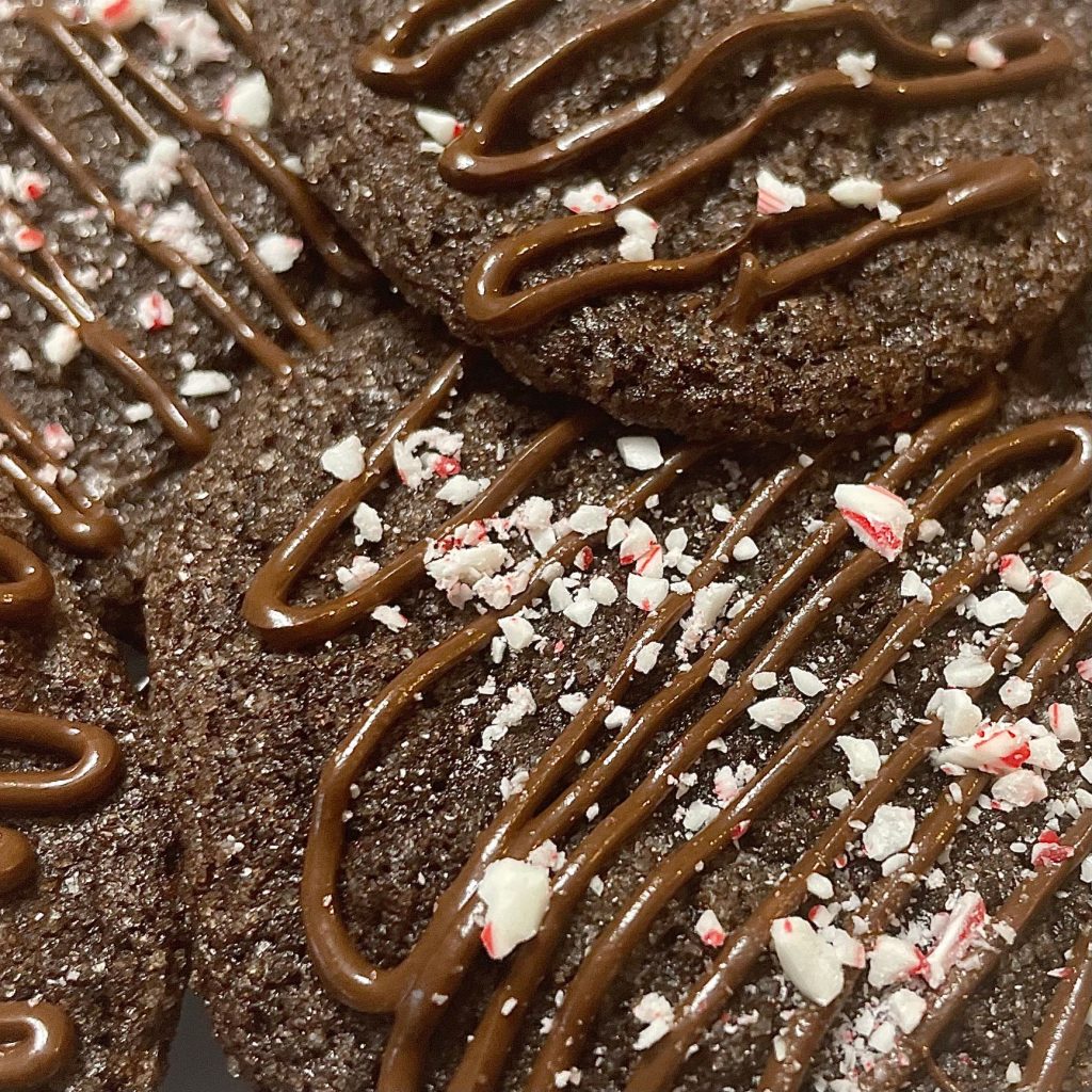 Chocolate Peppermint Cookies Close Up Shot