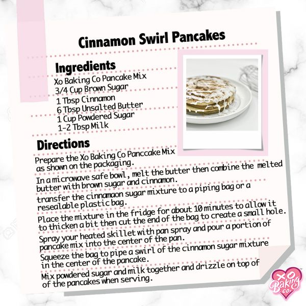 Cinnamon Swirl Pancakes Recipe by XO Baking Company