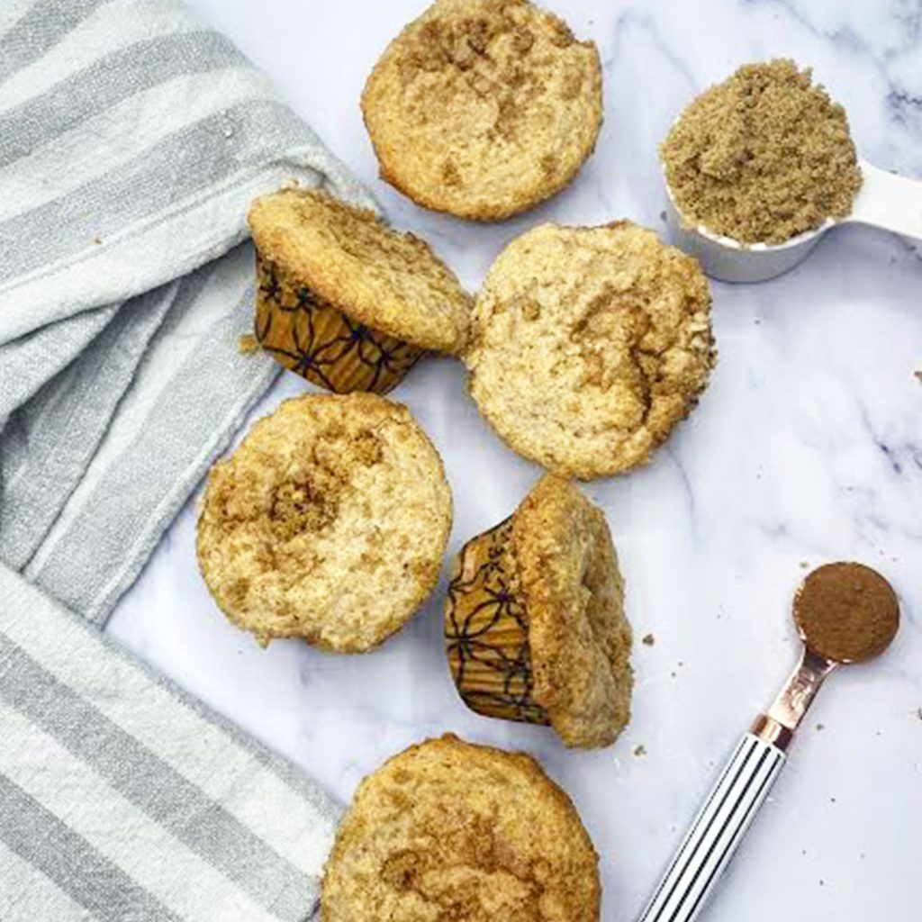 French Toast Muffins Laid on a White Surface