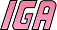 IGA Logo in Pink Lettering on Transparent Background