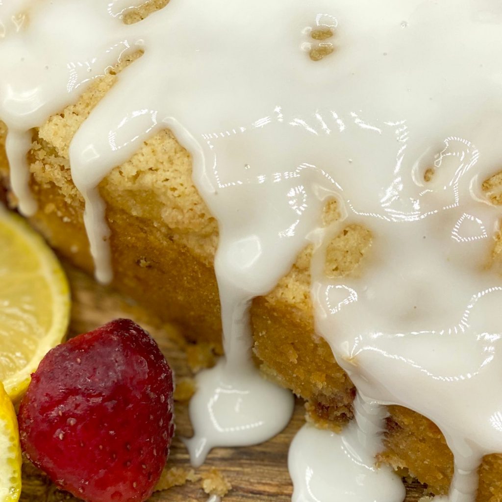 Strawberry Lemon Pound Cake Loaf With Icing Drizzle