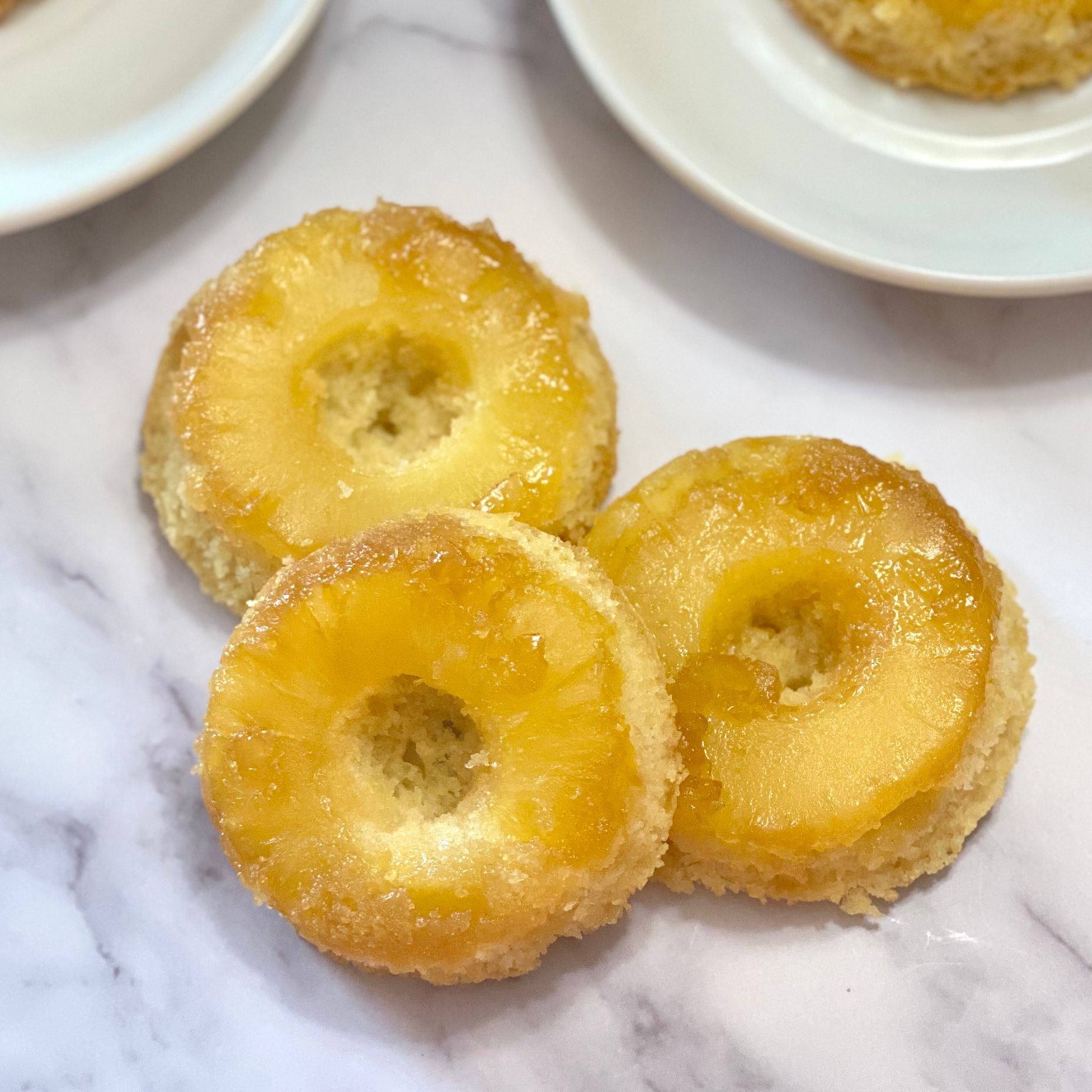 Pineapple Upside Down Doughnuts Stacked