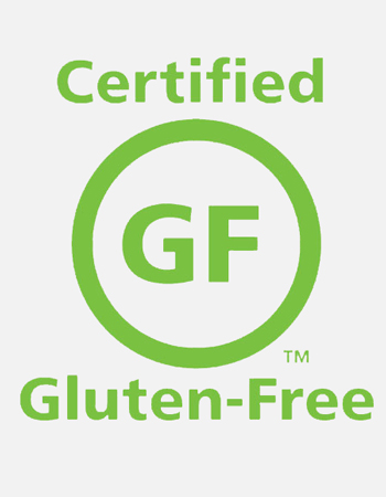 Certified Gluten Free Badge on White Background