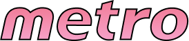 Metro Logo in Pink on Transparent Background