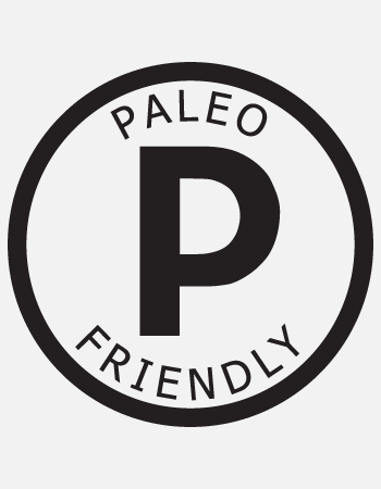 Paleo Friendly Logo in black color on white background