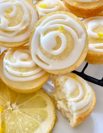 Pound Cake Muffins With Lemon Icing Drizzle Stack