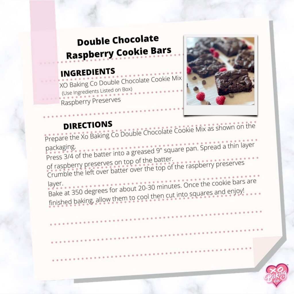 Double Chocolate Raspberry Cookie Bar Recipe