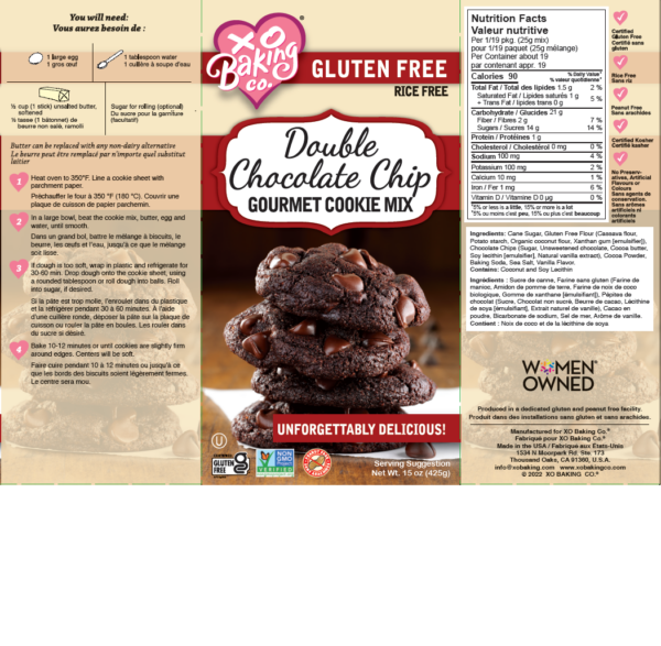 Gluten-Free Double Chocolate Chip Cookie Mix Ingredients