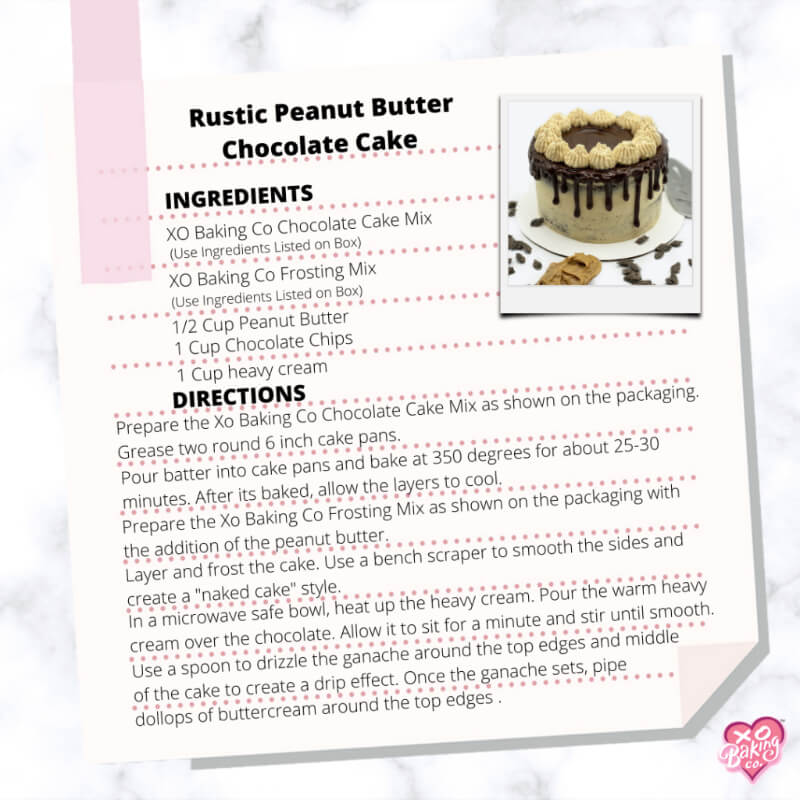 Rustic Peanut Butter Chocolate Cake Recipe and Making